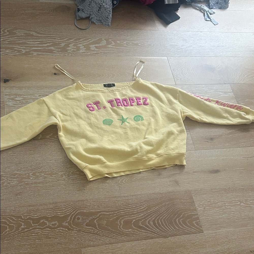 St. Tropez Yellow Women's Crew Neck Sweater